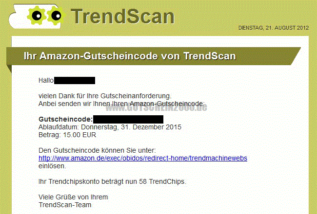 Auszahlung Trendscan.de